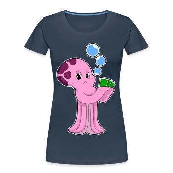 Cartes de poker Krake Poker - T-shirt bio Premium Femme - bleu marine - Devant - Mia (176cm)