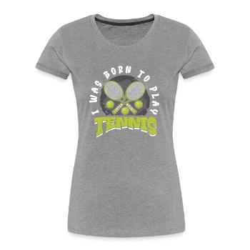 Joueur de tennis présent Tennis Club Coach Sport - T-shirt bio Premium Femme - bleu marine - Devant - Mia (176cm)
