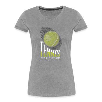 Joueur de tennis présent Tennis Club Coach Sport - T-shirt bio Premium Femme - bleu marine - Devant - Mia (176cm)