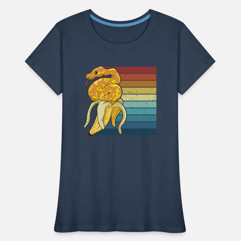 Retro Python Snake Scale Creepers Banane T-shirt bio Premium Femme