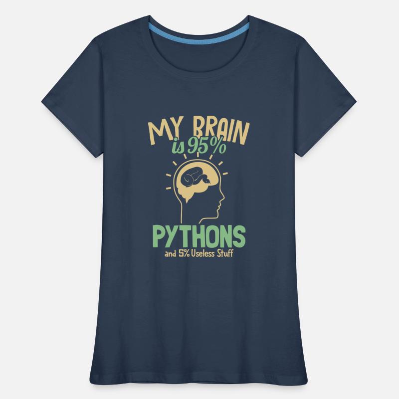 My Brain is 95% Pythons Python Snake Banana Women's Premium Organic T-Shirt