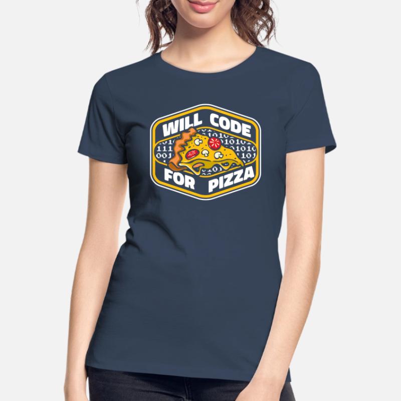 Will Code For Pizza Developer Coder Programmierer Frauen Premium Bio T-Shirt