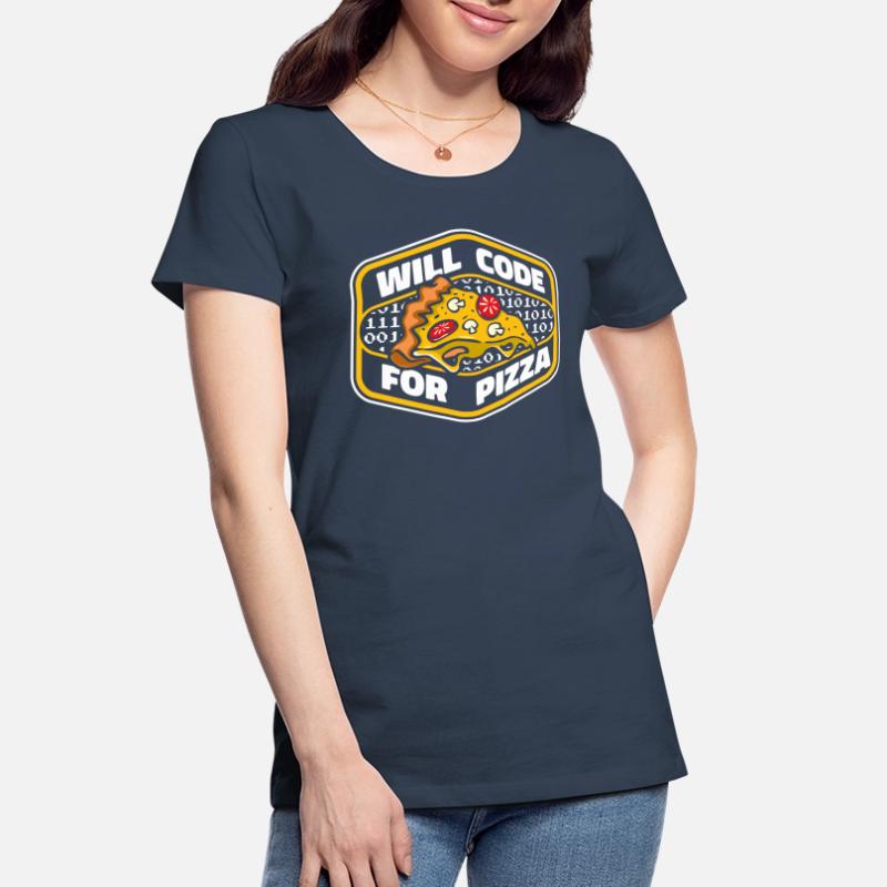 Will Code For Pizza Developer Coder Programmierer Frauen Premium Bio T-Shirt