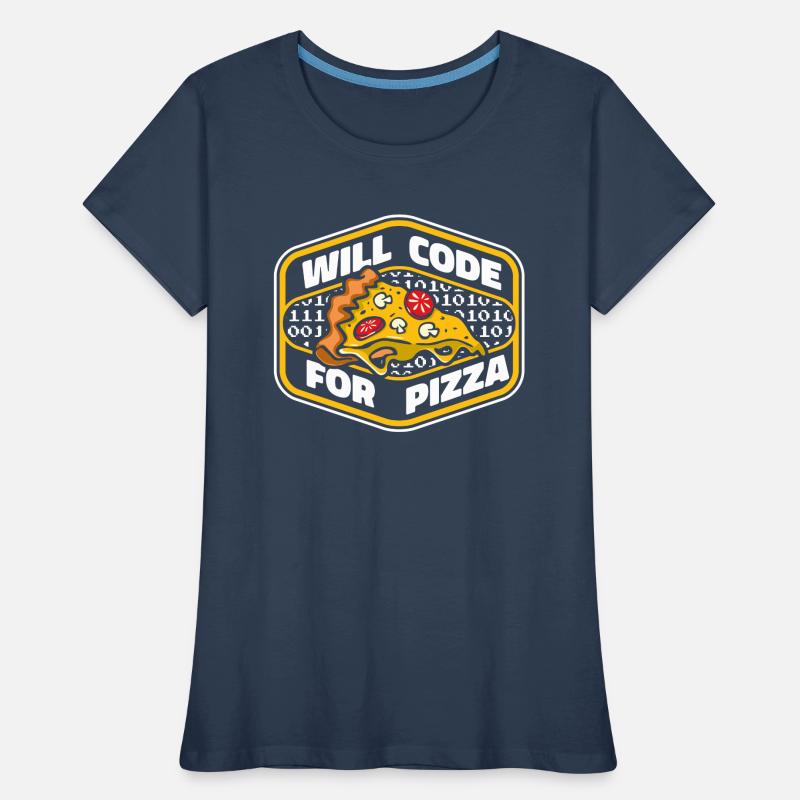 Will Code For Pizza Developer Coder Programmierer Frauen Premium Bio T-Shirt