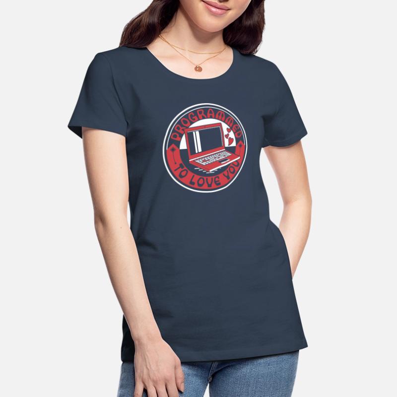Programmed To Love You Developer Coder Frauen Premium Bio T-Shirt