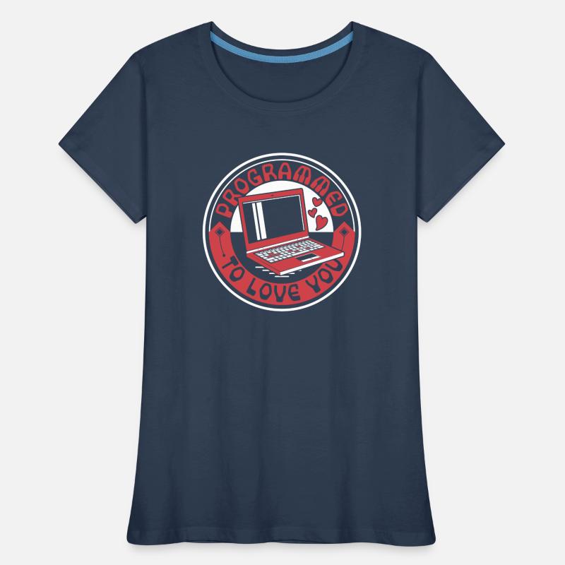 Programmed To Love You Developer Coder Frauen Premium Bio T-Shirt