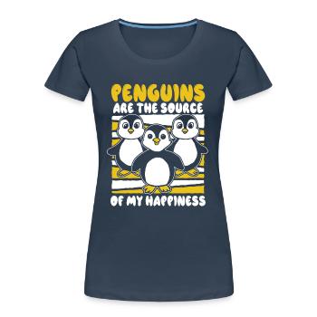 Penguins Are The Source Of My Happiness Seevogel - Frauen Premium Bio T-Shirt - Navy - Vorne - Mia (176cm)