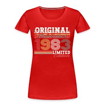 Original November 1983 39th Birthday Gift - Women's Premium Organic T-Shirt -  - Front - Mia (176cm)