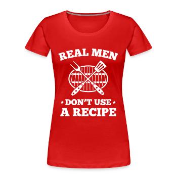 Real Men Don't Use A Recipe - Frauen Premium Bio T-Shirt - Navy - Vorne - Mia (176cm)