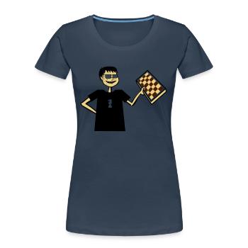 Chess Nerd Hobby Board Game Gift Glasses Cool - Women's Premium Organic T-Shirt - navy - Front - Mia (176cm)