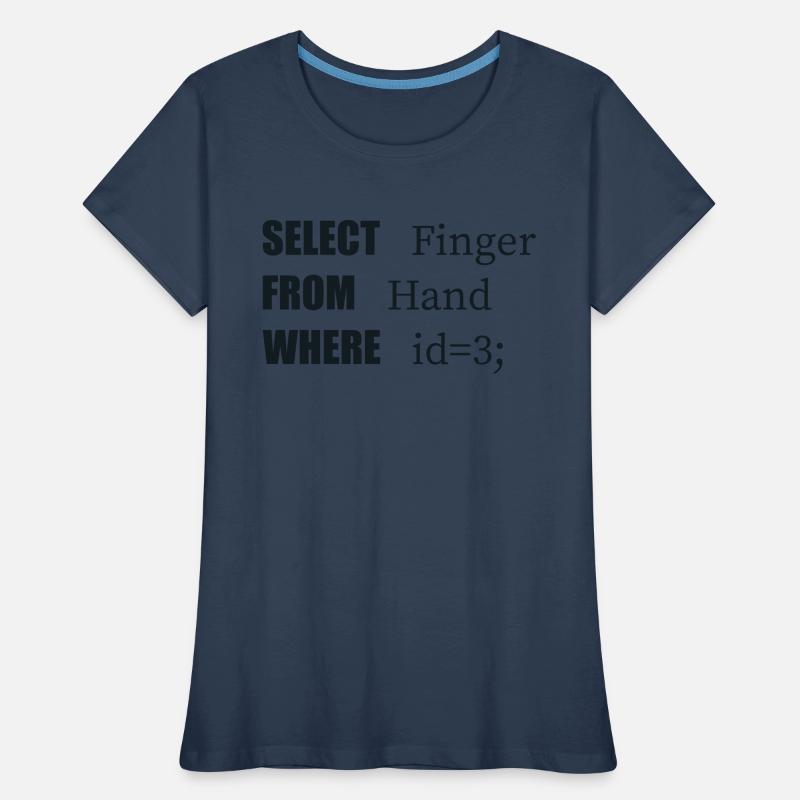 Hand Select Finger, Funny code. Coders Language Women's Premium Organic T-Shirt
