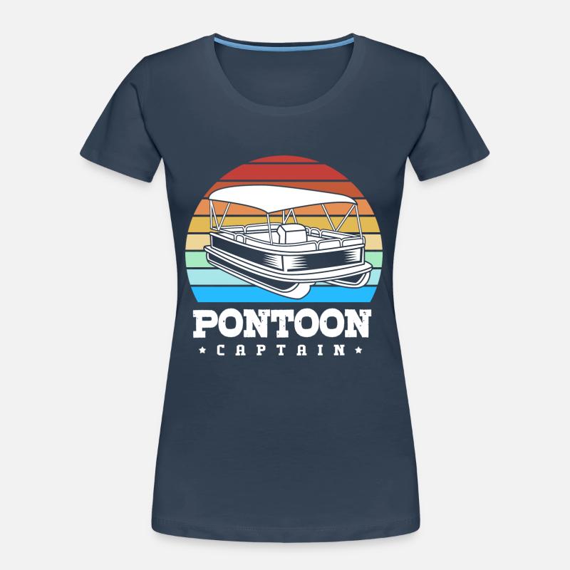 Pontonboot Boot Boote - Frauen Premium Bio T-Shirt - Navy