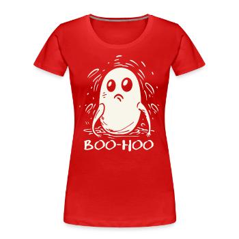 The Disappointed, Sad-Funny Little Ghost - Women's Premium Organic T-Shirt - navy - Front - Mia (176cm)
