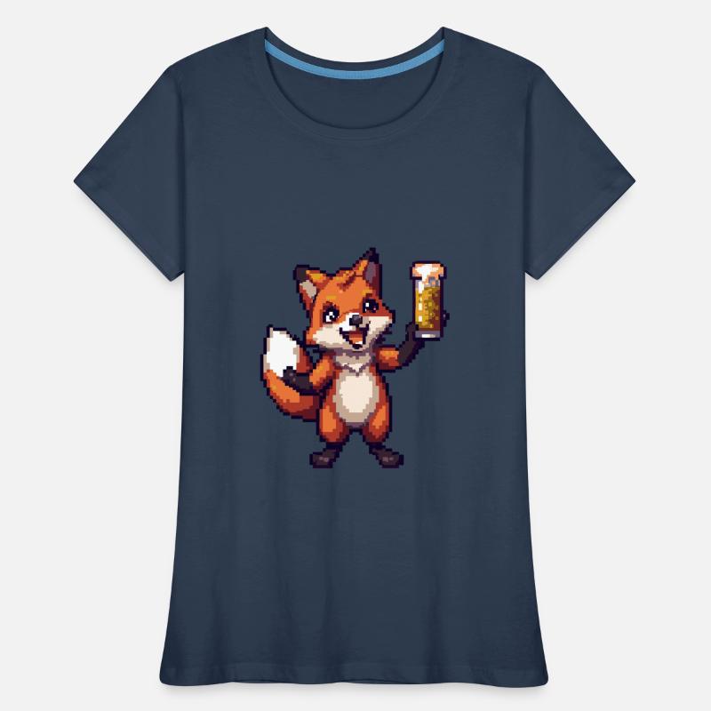 Fuchs Pixel Bier Frauen Premium Bio T-Shirt