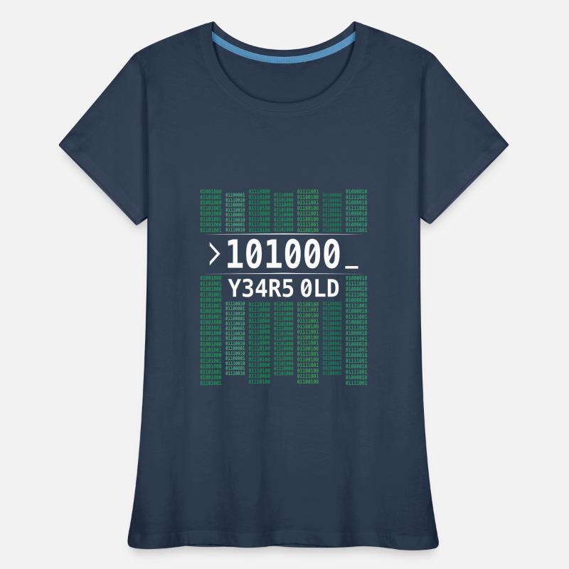 101000 YEARS OLD COMPUTER BINARY CODE 40TH BIRTHDAY Women's Premium Organic T-Shirt