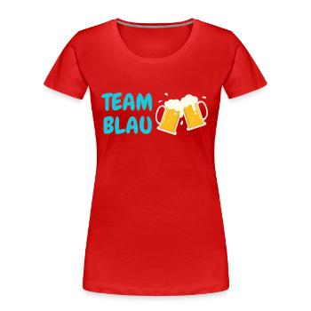 Team Blau - Frauen Premium Bio T-Shirt - Navy - Vorne - Mia (176cm)