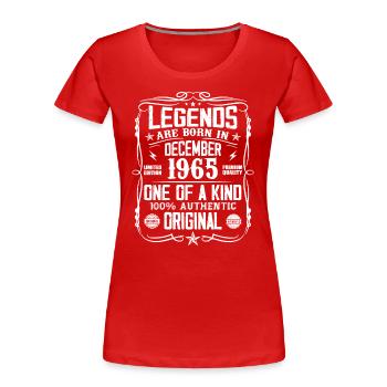 Born December 1965 Birthday Gift 1965 - Women's Premium Organic T-Shirt - navy - Front - Mia (176cm)