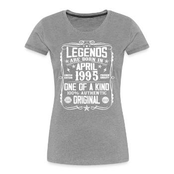 Les Légendes Sont Nées En Avril 1995 - Cadeau 1995 - T-shirt bio Premium Femme - bleu marine - Devant - Mia (176cm)