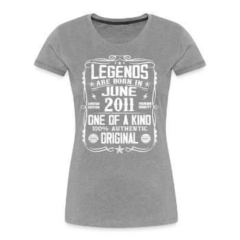 Vintage 2011 June 2011 Retro June Cool Gift 2011 - Women's Premium Organic T-Shirt - navy - Front - Mia (176cm)