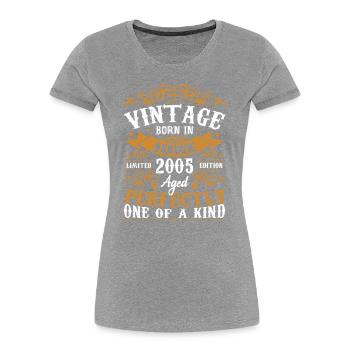 Gift June 2005 Birthday June 2005 June 2005 - Women's Premium Organic T-Shirt - navy - Front - Mia (176cm)