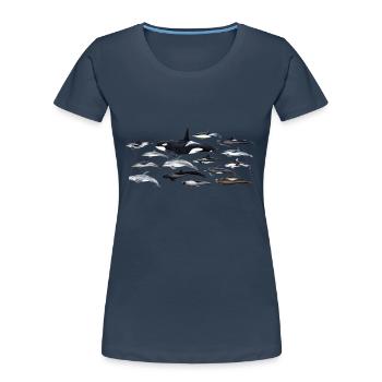 Dolphins - Dolphins - Dauphins - Delphinidae - Women's Premium Organic T-Shirt - navy - Front - Mia (176cm)