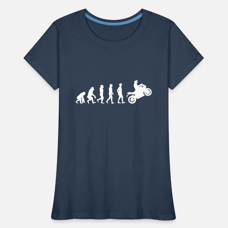 Evolution Gift Motorcyclist Motorcycle Women's Premium Organic T-Shirt