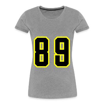 89 Zahl Trikot - Frauen Premium Bio T-Shirt - Navy - Vorne - Mia (176cm)