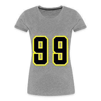 99 Zahl Trikot - Frauen Premium Bio T-Shirt - Navy - Vorne - Mia (176cm)