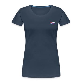 Holland Slovenia Flag Heart - Women's Premium Organic T-Shirt - navy - Front - Mia (176cm)