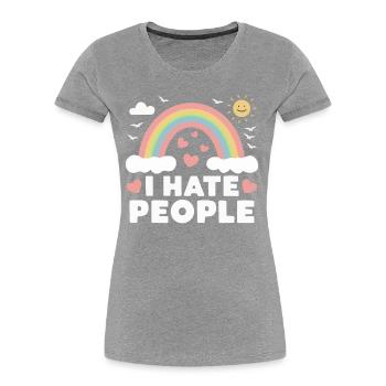 Drôle, sarcasme, humour sarcastique, ironie - T-shirt bio Premium Femme - bleu marine - Devant - Mia (176cm)