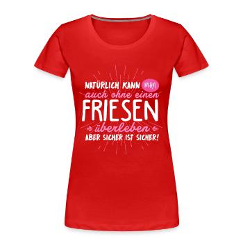 Niemals ohne FRIESEN - Frauen Premium Bio T-Shirt - Navy - Vorne - Mia (176cm)
