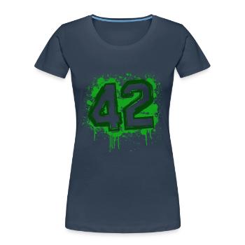 Saint-Étienne 42 bigdirt - T-shirt bio Premium Femme - bleu marine - Devant - Mia (176cm)
