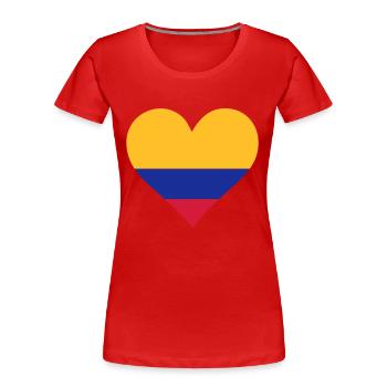 Un Cœur pour la Colombie - T-shirt bio Premium Femme - bleu marine - Devant - Mia (176cm)
