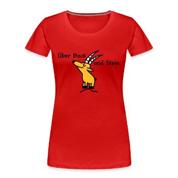 Über Bock und Bein - Frauen Premium Bio T-Shirt - Navy - Vorne - Mia (176cm)