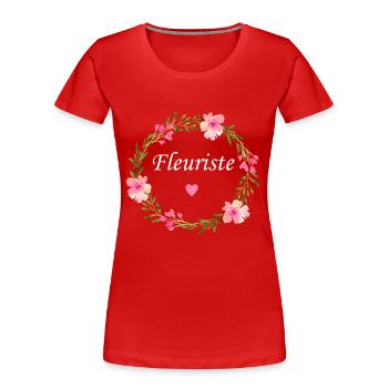 Fleuriste - T-shirt bio Premium Femme - bleu marine - Devant - Mia (176cm)