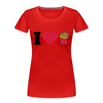 Pommes - Frauen Premium Bio T-Shirt - Navy - Vorne - Mia (176cm)