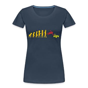 Spikeball - Evolution of Roundnet| Farben änderbar - Frauen Premium Bio T-Shirt - Navy - Vorne - Mia (176cm)