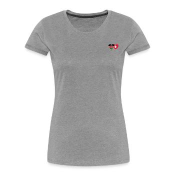 Kenya Suisse Drapeau Coeur - T-shirt bio Premium Femme - bleu marine - Devant - Mia (176cm)
