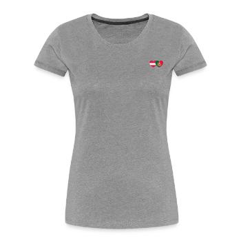 Austria Portugal Flag Heart - Women's Premium Organic T-Shirt -  - Front - Mia (176cm)