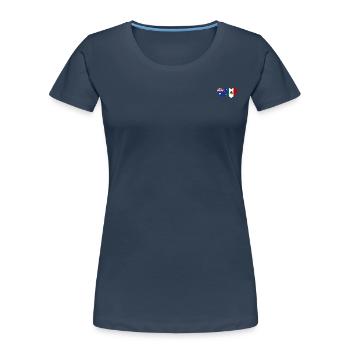 Australia Mexico Flag Heart - Women's Premium Organic T-Shirt - navy - Front - Mia (176cm)