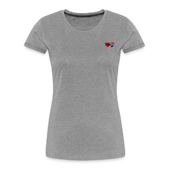 Albanien Südafrika Flagge Herz - Frauen Premium Bio T-Shirt - Navy - Vorne - Mia (176cm)