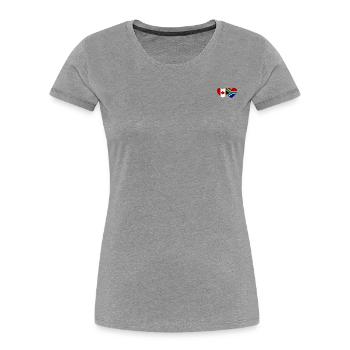 Canada South Africa Flag Heart - Women's Premium Organic T-Shirt - navy - Front - Mia (176cm)