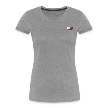 Poland South Africa Flag Heart - Women's Premium Organic T-Shirt - navy - Front - Mia (176cm)