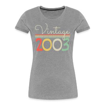 Jahrgang 2003 - Frauen Premium Bio T-Shirt - Navy - Vorne - Mia (176cm)