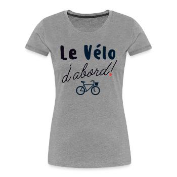 Le vélo d abord - T-shirt bio Premium Femme -  - Devant - Mia (176cm)