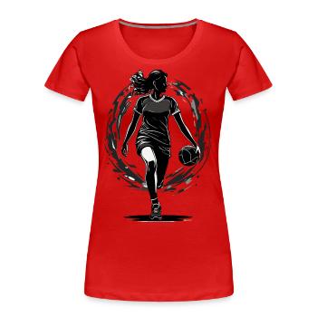 Handballerin Streetwear Ikonischer Style - Frauen Premium Bio T-Shirt - Navy - Vorne - Mia (176cm)