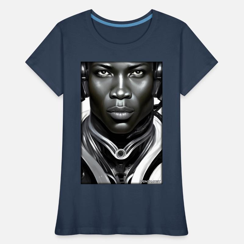 Cyborg Man Future Sci-Fi Machine Technology Women's Premium Organic T-Shirt