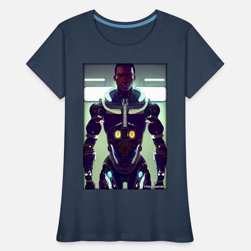 Cyborg Man Future Sci-Fi Machine Technology Women's Premium Organic T-Shirt