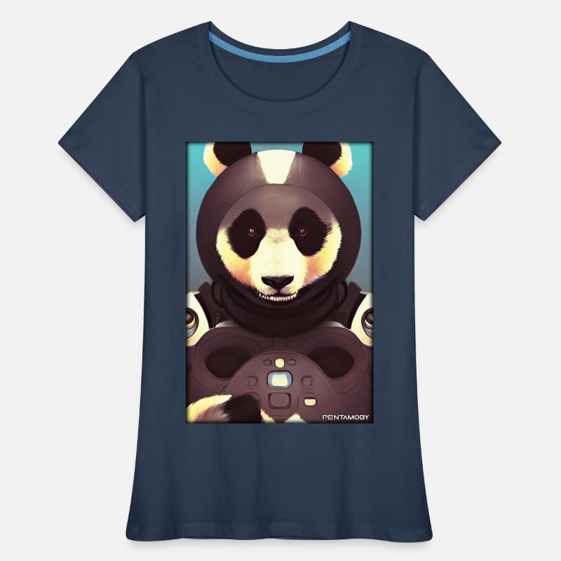 Panda Bear Panda Astronaut Future Sci-Fi Technology T-shirt bio Premium Femme
