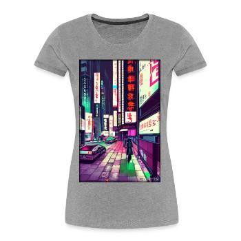 Tokyo City City Cyber Punk Future Sci-Fi Asia - Women's Premium Organic T-Shirt - navy - Front - Mia (176cm)